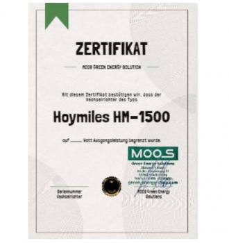 Hoymiles flex Zertifikat